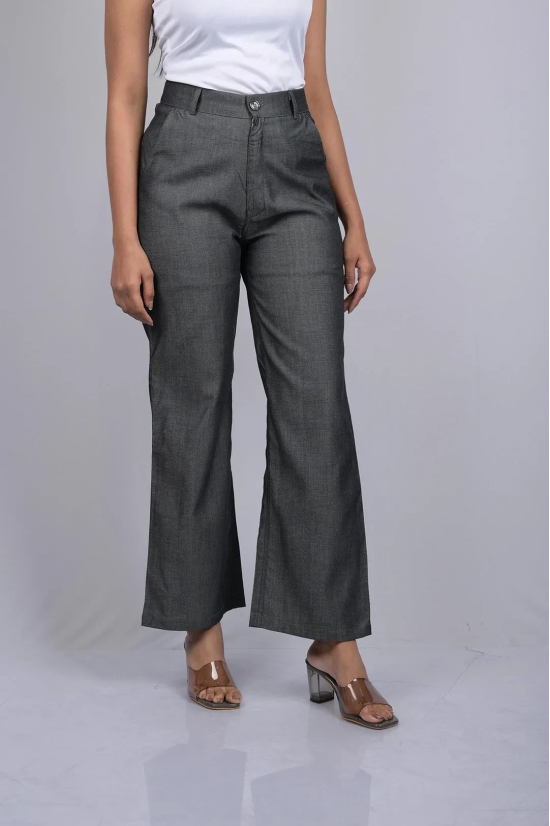 women pant for women western wear party wear Stylish Dark Grey Cotton Denim Silk  Pant (OTL-PNT-1004)-Grey / XL