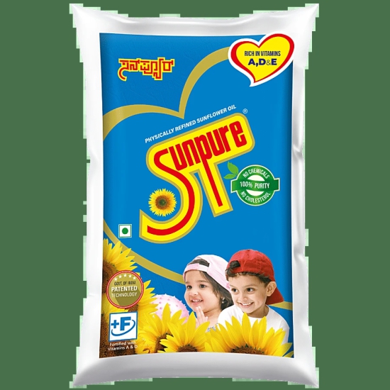 Sunpure Refined Sunflower Oil, 1 L Pouch