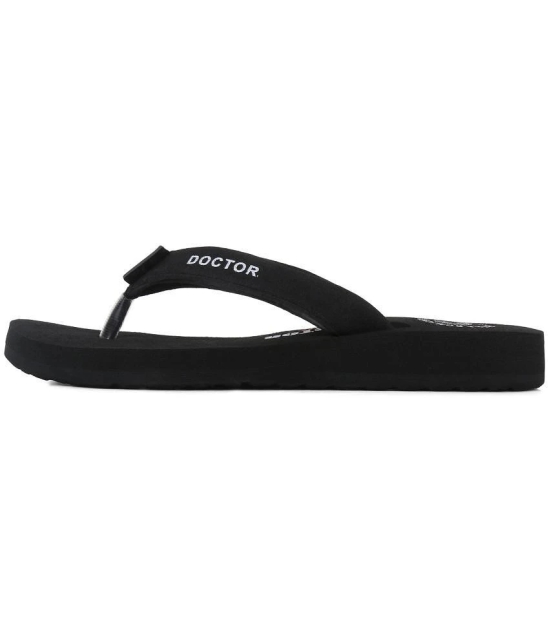 DOCTOR EXTRA SOFT - Black Womens Thong Flip Flop - None