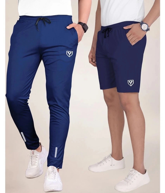 Septem Navy Blue Polyester Mens Shorts ( Pack of 2 ) - None