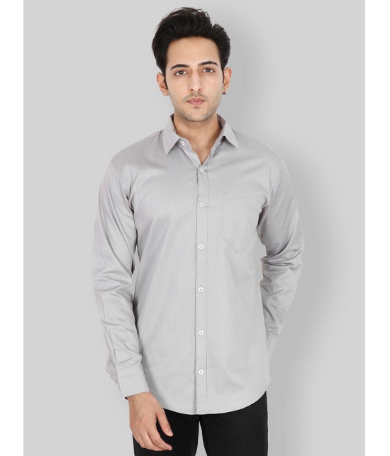 YHA - Grey Cotton Regular Fit Mens Casual Shirt ( Pack of 1 ) - None