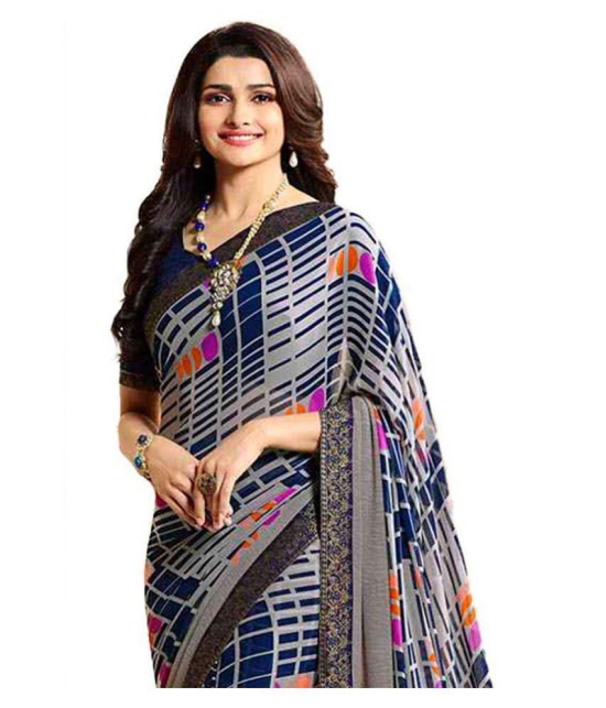 Gazal Fashions - Multicolor Chiffon Saree With Blouse Piece (Pack of 1)