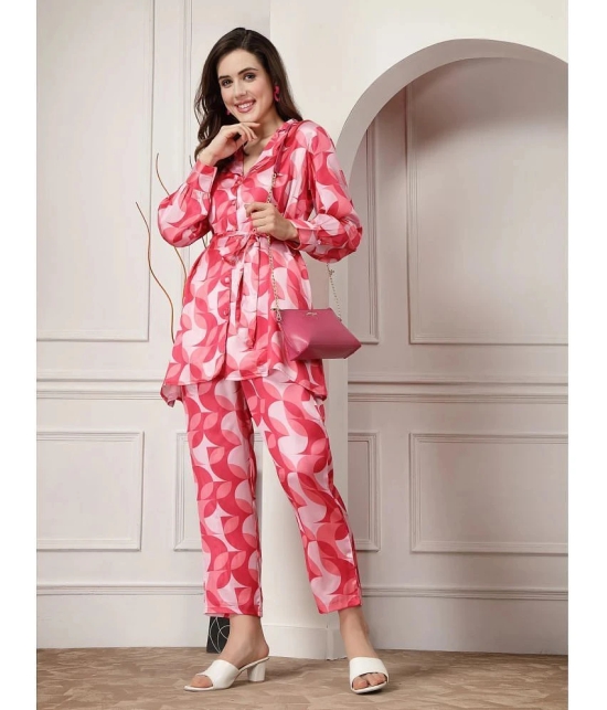 Stylum Pink Printed Pant Top Set - None