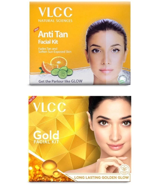 VLCC Original Gold & Anti, Tan Facial Kit, 60 g (Pack of 2)