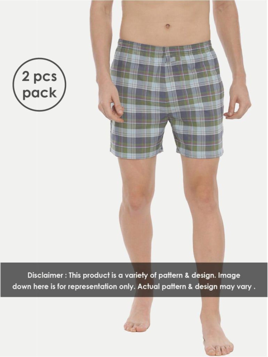 Mens Cotton Assorted Boxers 2 Pcs Pack