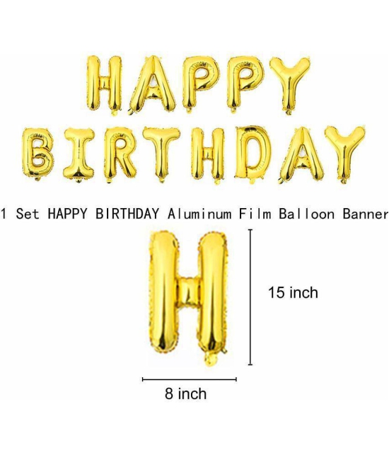 Party Propz Happy Birthday Balloons Decoration Kit 59 Pcs Set for Husband Kids Boys Balloons Decorations Items Combo with Helium Letters Foil Balloon Banner, Latex Metallic Balloons - Multi-