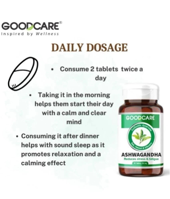 GOODCARE (From the house of Baidyanath) Ashwagandha Caplets | Stress Relief, Promotes good sleep, Improves Strength, Energy & Wellness - 60 Tablets