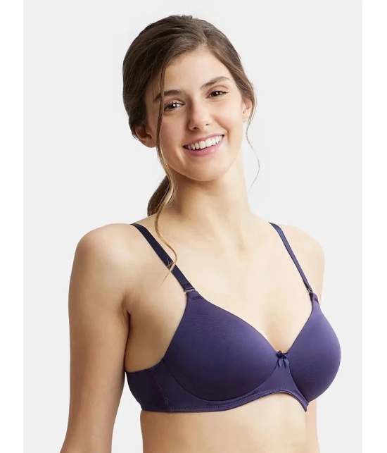 Jockey 1819 Wirefree Padded Microfiber Nylon Elastane Full Coverage T-Shirt Bra - Classic Navy - None