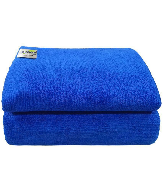 SOFTSPUN Set of 2 Microfibre Bath Towel Blue - Blue