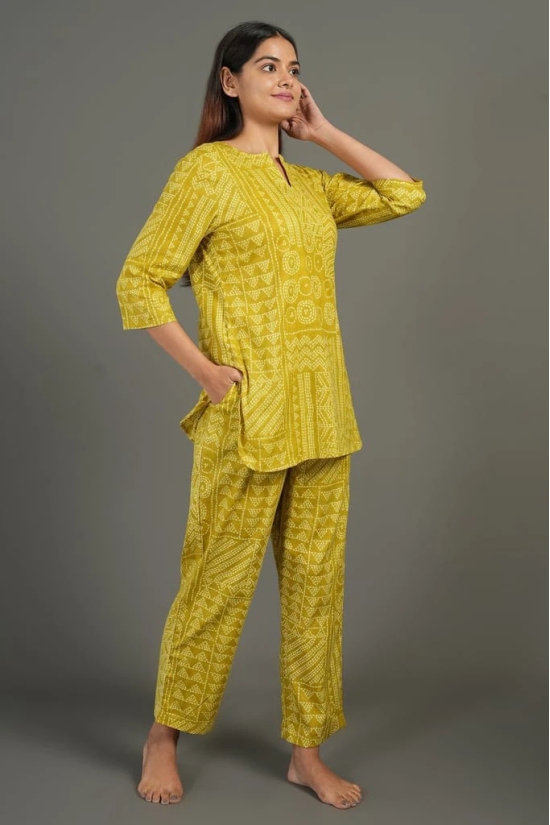 Women's Blue Jaipuri Print Cotton Kurta and Pant Loungewear Set