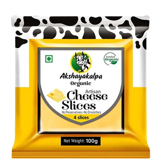 Akshayakalpa Organic Cheese Slices, 100 Gm