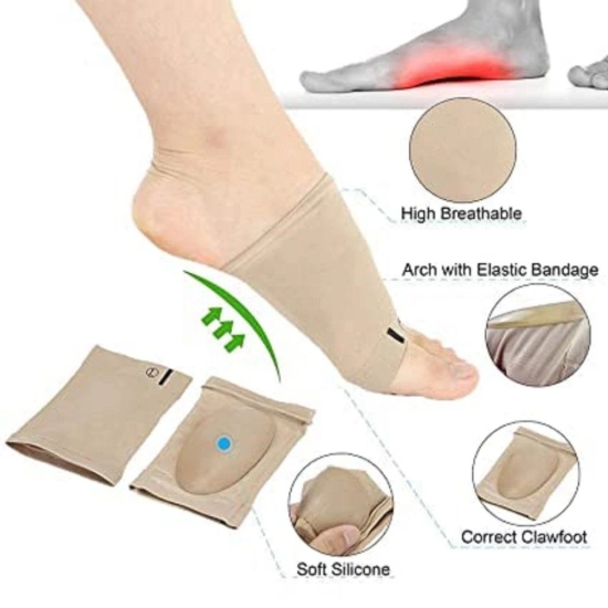 WUGO::Arch Support Sleeves | soft Cushion and Neoprene elastic reusable Gel Metatarsal Compression Arch Support Sleeve Foot Care Plantar Fascistic Spurs Neuroses Flat Feet Orthopaedic Pad|Relieves heel (Medically Original Arch Support Pad-1 Pair)