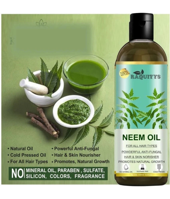 RAQUITYS Neem Oil- Natural & Cold Pressed for Dandruff & Scalp 100ML