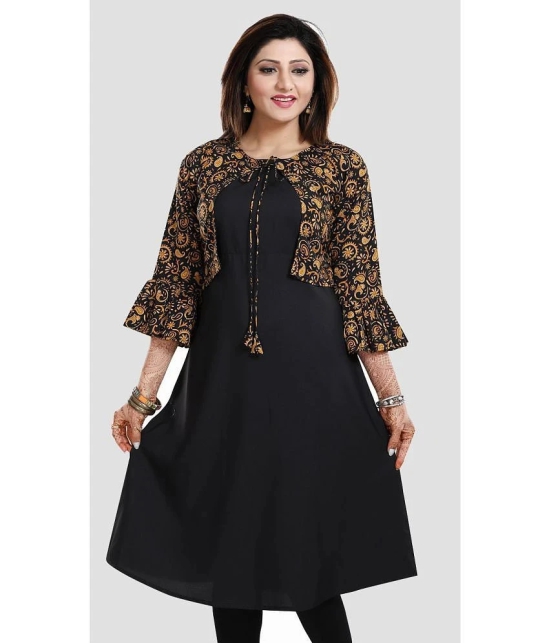 Meher Impex - Black Crepe Womens Jacket Style Kurti ( Pack of 1 ) - None