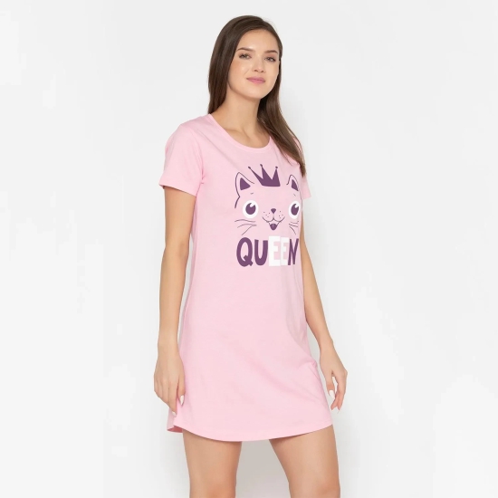 Women Cotton Sleepshirt - Orchid Pink Orchid Pink XL