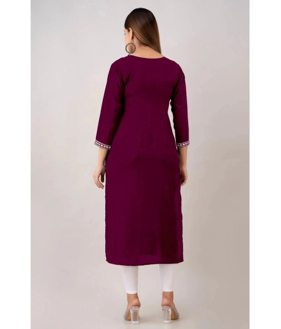 Kapadia - Wine Rayon Womens Straight Kurti ( Pack of 1 ) - None