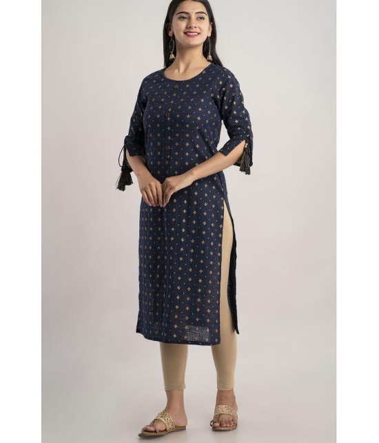 MAUKA - Blue Rayon Women's Straight Kurti ( Pack of 1 ) - None