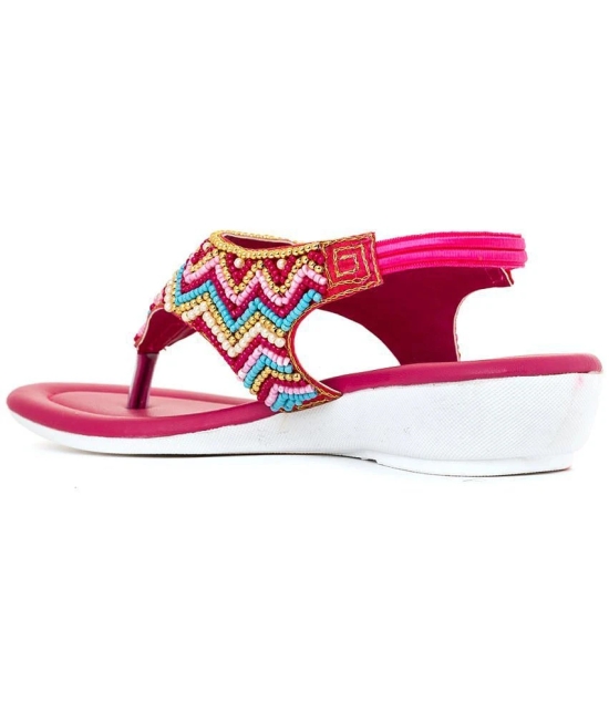 Adrianna Pink Flat Sandal for Girls (4.5-12 yrs) - None