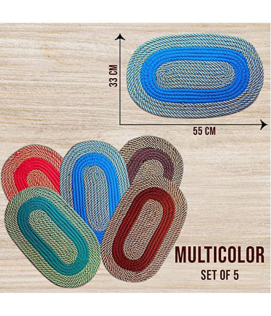 Abhikram Multi Set of 5 Regular Door Mat - ( 52 X 30 cm ) - Multi