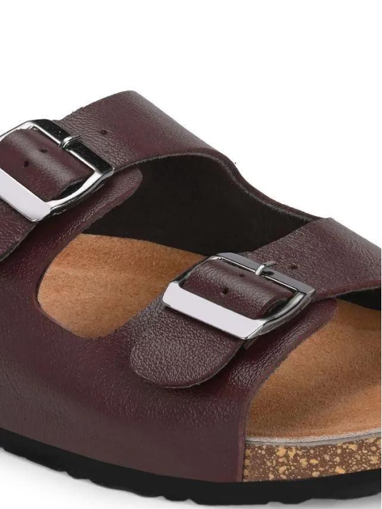 Mens Arizona Cherry Leather Slippers-9