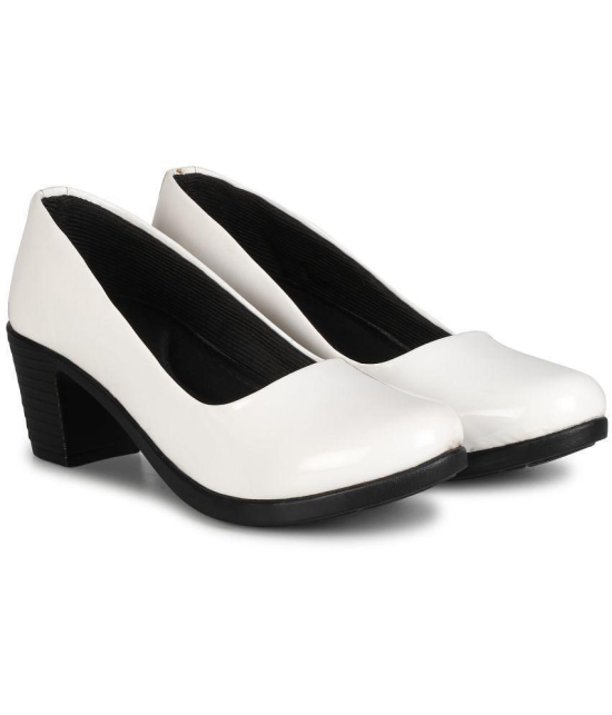 Saheb - White Womens Pumps Heels - None