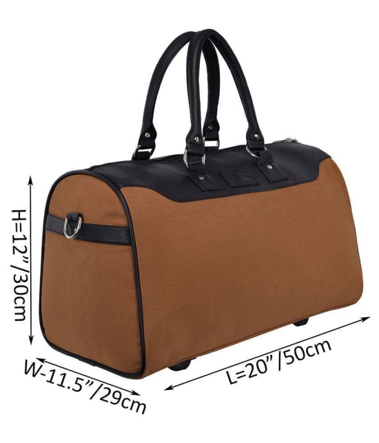 Leather World Tan Solid M Duffle Bag - M