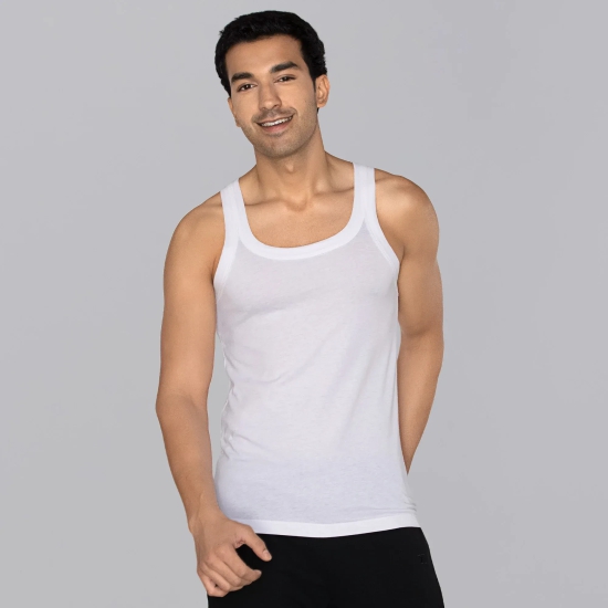 Ace Modal-Cotton Square Neck Vests Polar White Gym Fit XXL