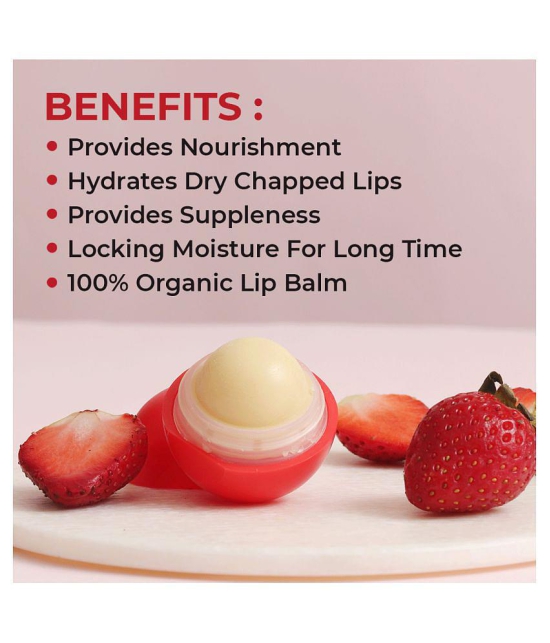 Organic Harvest Strawberry Flavour Matte finish Non Colored Lip Balm Enriched With Shea Butter & Lanolin For Dry & Chapped Lips - 8gm