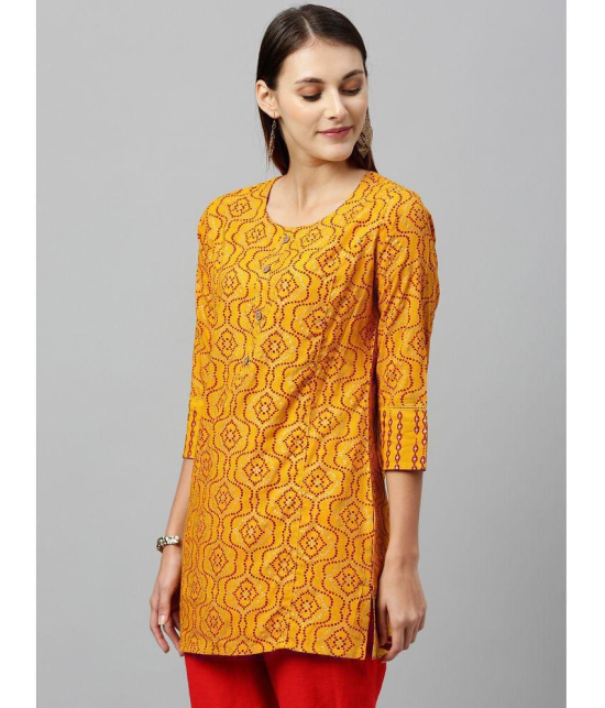 KIPEK - Mustard Rayon Womens Straight Kurti ( Pack of 1 ) - None