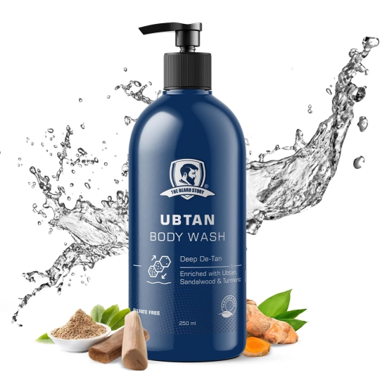 Sulphate Free Deep De-Tan Ubtan Body Wash Enriched With Sandalwood & Turmeric, Removes Dirt and Nourishes Skin (250 ML)