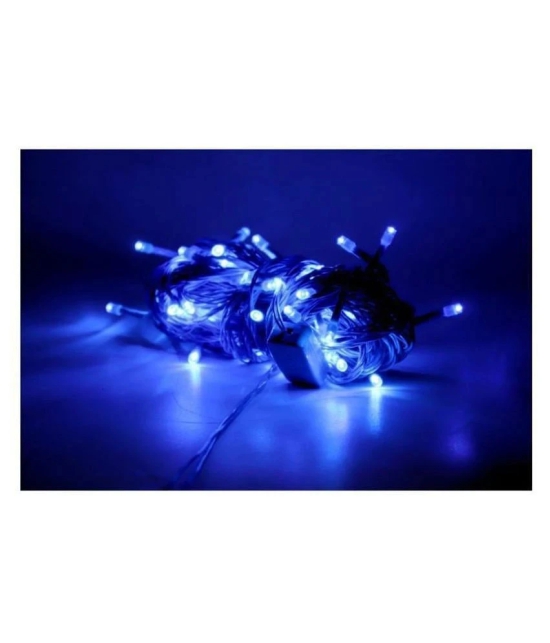 Mprow 11Mtr Still LED Ladi Diwali String Lights Blue - Blue