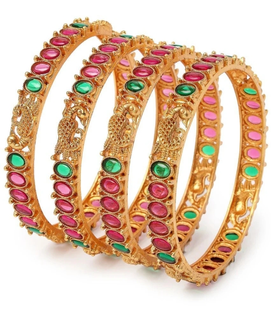 Sukkhi Red Bangle Set ( Pack of 4 ) - None