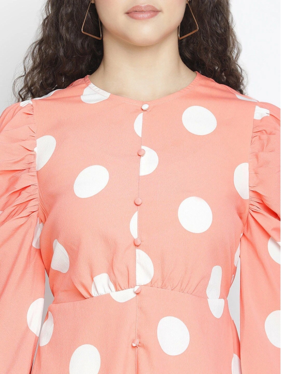 Oxolloxo Peach-Coloured Crepe A-Line Dress