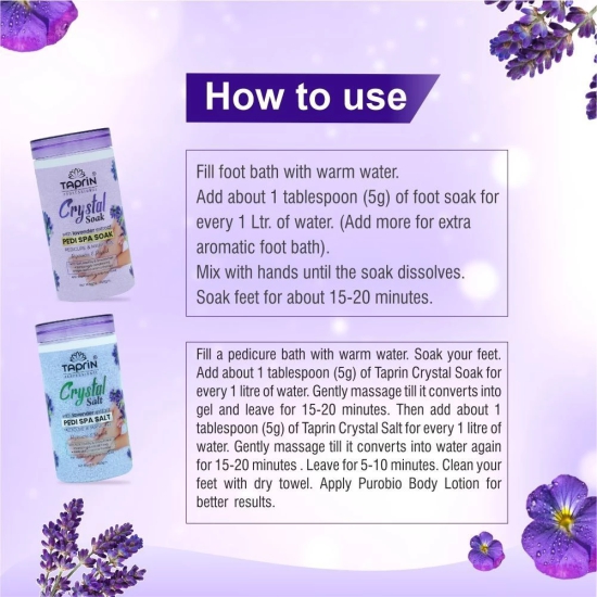 Taprin Pedi spa Soak & Meni spa salt with Lavender extract (600+900)g | For Soft, Healthy & Smooth feet