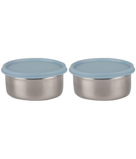 HOMETALES 350ml Stainless Steel Teal Food Container ( Set of 2 ) - Teal