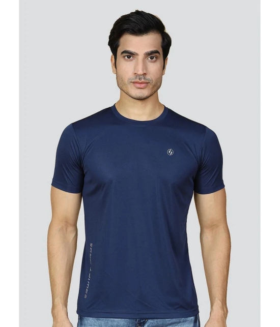 Supersquad Polyester Regular Fit Solid Half Sleeves Mens T-Shirt - Navy Blue ( Pack of 1 ) - None