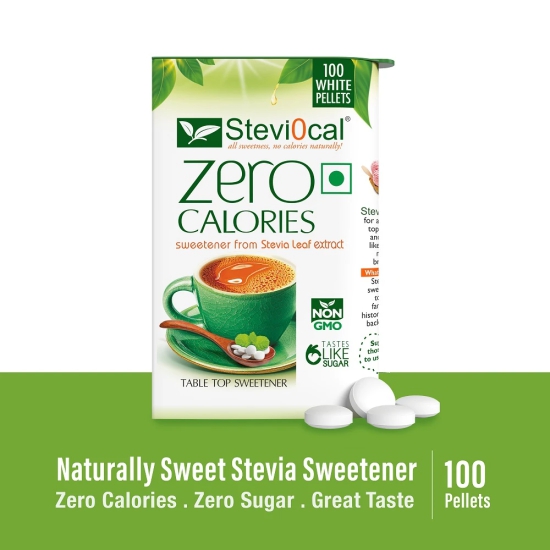 Stevi0cal Stevia Sweetener Tablets | 100% Sugar Free Natural | Zero Calorie for Weight Management, Diet, Diabetic Friendly | 15g,100 Tablets, Dispenser