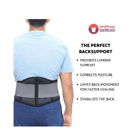 SandPuppy Backbrace Lumbar Support Belt XL Black 1 Nos