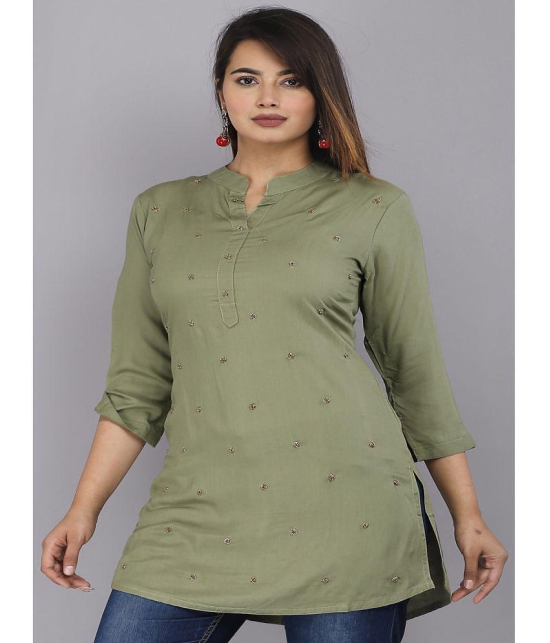 JC4U Green Rayon Womens Tunic ( Pack of 1 ) - None