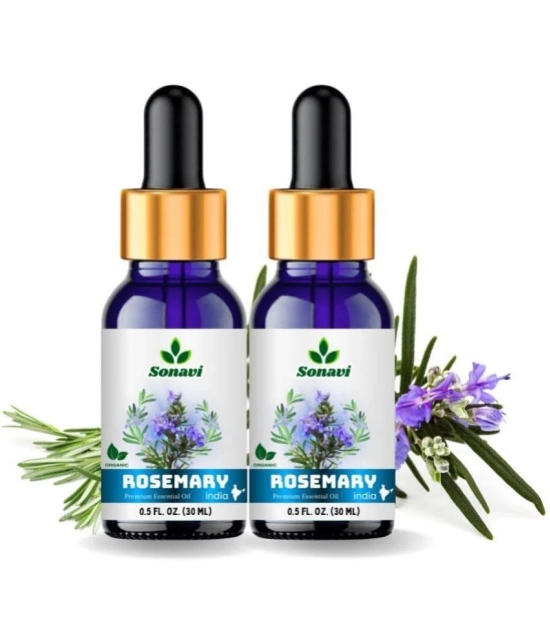 Sonavi Rosemary Stress Relief Essential Oil Green With Dropper 60 mL ( Pack of 2 )