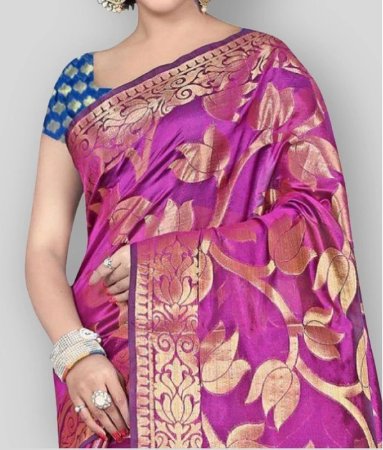 Gazal Fashions - Pink Silk Saree With Blouse Piece (Pack of 1)