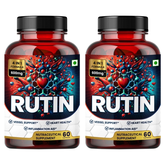 Humming Herbs Rutin 600mg Capsules - Vessel Support & Heart Health Formula with Anti-Inflammatory Benefits - Pack of 2