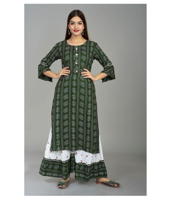 Lee Moda - Green Straight Rayon Women's Stitched Salwar Suit ( Pack of 1 ) - L