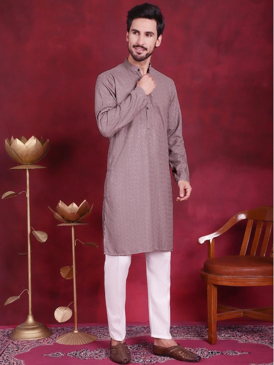 Sequins Chikankari Kurtas-XXL / Grey