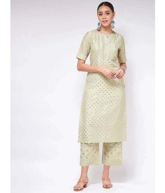 Pannkh - Green Polyester Womens Straight Kurti ( Pack of 1 ) - None