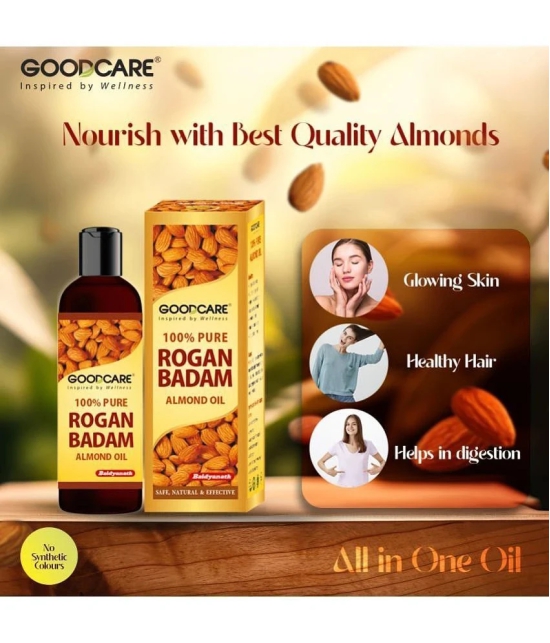 GOODCARE 100% Pure & Natural Premium Sweet Almond Oil (Rogan Badam) for Body, Skin & Hair - 200 ml