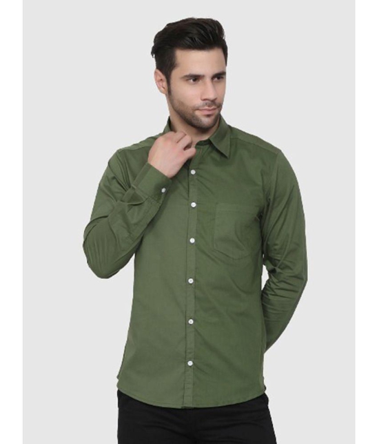 liferoads - Olive 100% Cotton Regular Fit Men's Casual Shirt ( Pack of 1 ) - None