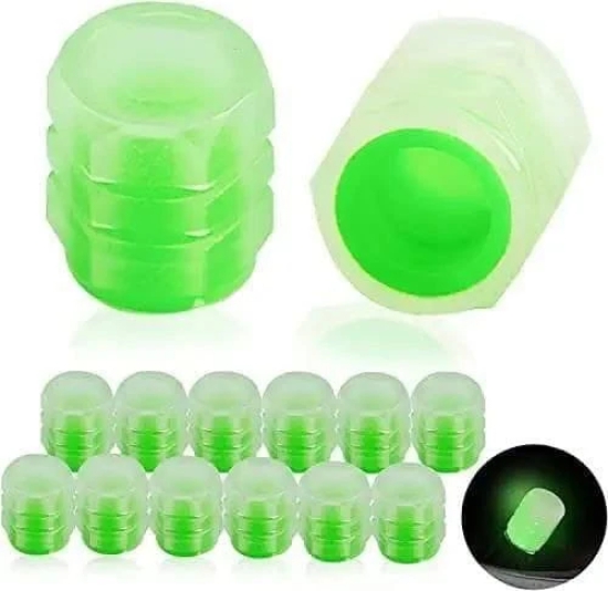 Universal Fluorescent Car Tire Valve Caps (Pack of 4)