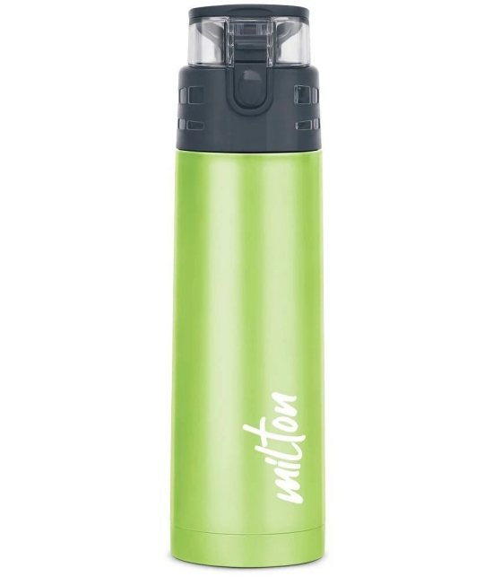 Milton Atlantis 400 Thermosteel Insulated Water Bottle, 350 ml, Green | Hot and Cold | Leak Proof | Office Bottle | Sports | Home | Kitchen | Hiking | Treking | Travel | Easy To Carry | Rust