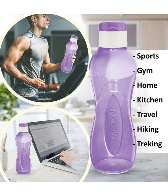 Milton I Go Flip Plastic Water Bottle Set of 6, 750 ml Each, Purple | Sports | Gym | Home | Kitchen | Travel Bottle | Hiking | Treking | Reusable - Purple